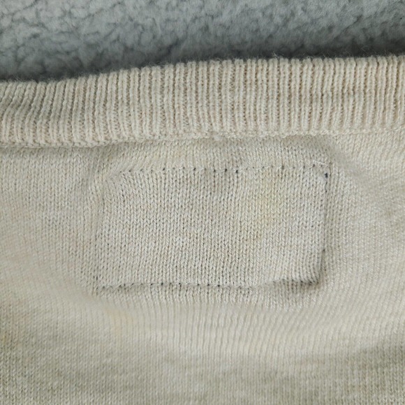 American Eagle Outfitters Sweater Mens Large Beige Knit V-Neck Sweatshirt - Picture 8 of 12